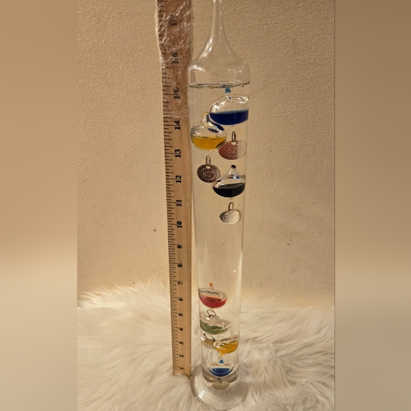 Galileo Thermometer Science Liquid Glass Guage Gadget - Picture 7 of 12